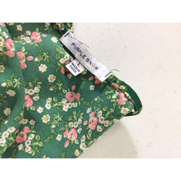 Boho Floral Green Dress Womens Large - Picture 4 of 8